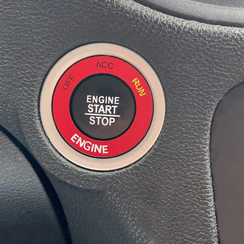 Keptrim Engine Start Stop Trim for 2010-2020 Dodge Challenger Charger RAM, for 2014 Durango Red Aluminum Alloy 1pc - Image 2